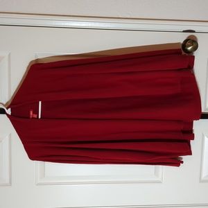 Red Cardigan Open Front